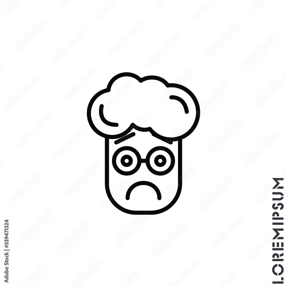 Sad Bad Mood Feel Sorry Regret Emoticon boy, man Icon Vector Illustration. Outline Style. Sad Bad Mood Feel Sorry Regret Emoticon boy, man Icon Vector Illustration. Outline Style.