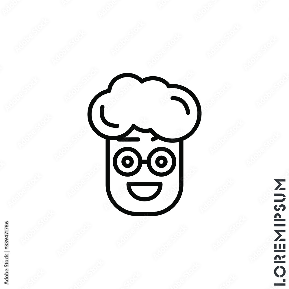 Happy Smile Eyes Open with a raised eyebrow Emoticon boy, man Icon Vector Illustration. Outline Style. Smile vector icon, happy symbol. Linear style sign for mobile concept and web design. Emoji Happy Smile Eyes Open with a raised eyebrow Emoticon boy, man Icon Vector Illustration. Outline Style. Smile vector icon, happy symbol. Linear style sign for mobile concept and web design. Emoji