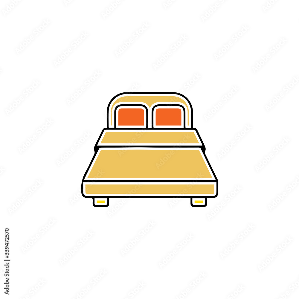 Bed icon, Furniture Vector illustration, flat design. Bed icon, Furniture Vector illustration, flat design.