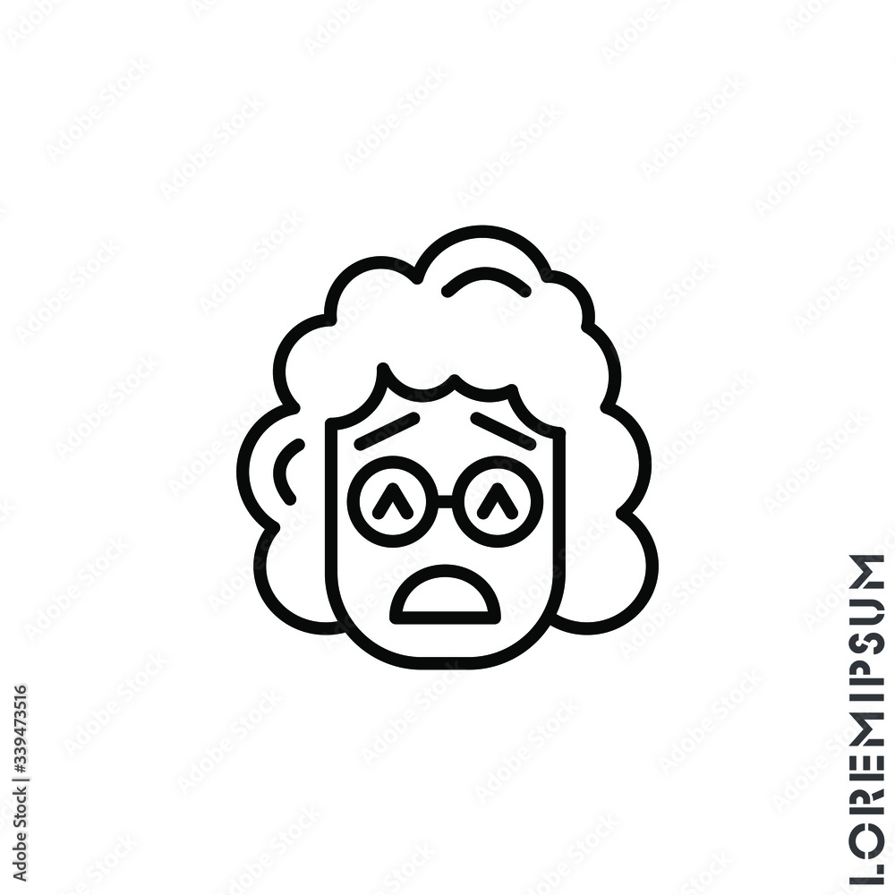 Sad Give Up Tired Emoticon girl, woman Icon Vector Illustration. Outline Style. Very Sad Cry Stressful Emoticon Icon Vector Illustration. Outline Style. Sad Give Up Tired Emoticon girl, woman Icon Vector Illustration. Outline Style. Very Sad Cry Stressful Emoticon Icon Vector Illustration. Outline Style.
