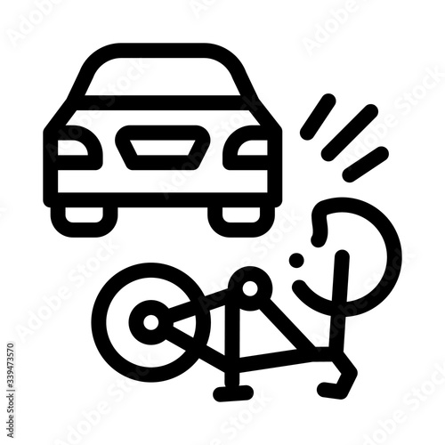 bike and car accident icon vector. bike and car accident sign. isolated contour symbol illustration