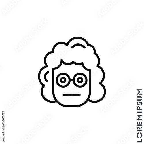 Meh girl, woman icon vector, emoticon symbol. Modern flat symbol for web and mobil apps. Sad face emoji icon vector. Sad face emoticon symbol. Linear style sign for mobile concept and web design. Sad © ppvector