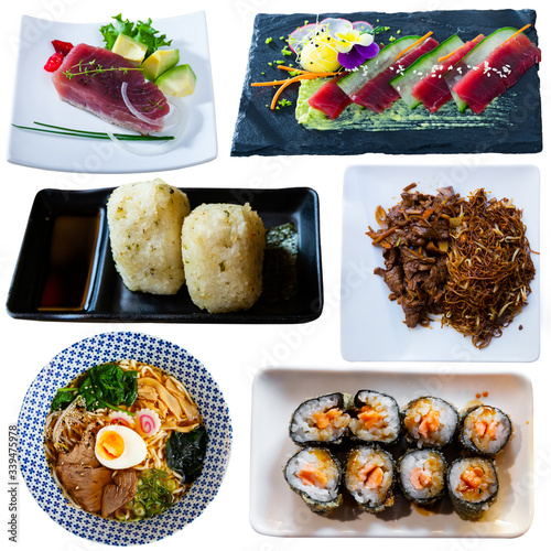 Set of Japanese dishes