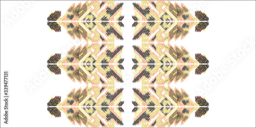 Drapery curves pagan tripe seamless pattern. Indian old surface background. Vector ornament