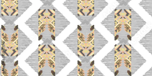 Drapery curves pagan tripe seamless pattern. Indian old surface background. Vector ornament.