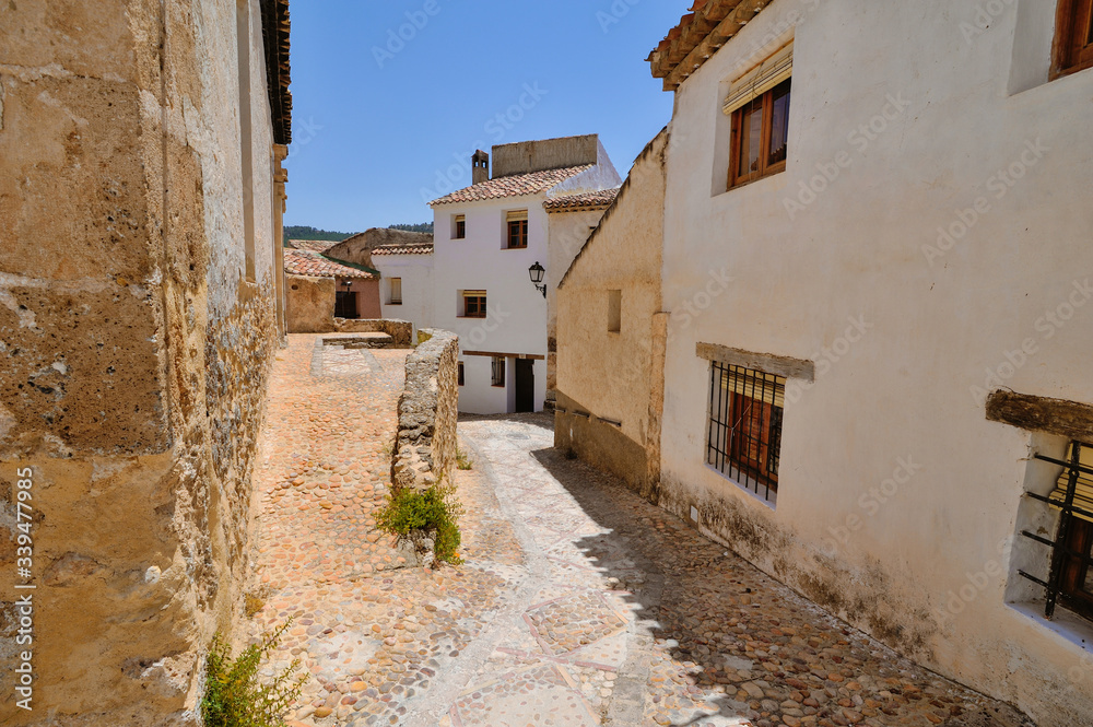 Street of the charming ancient city of Letur. Spain.