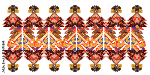 Drapery curves pagan tripe seamless pattern. Indian old surface background. Vector ornament.