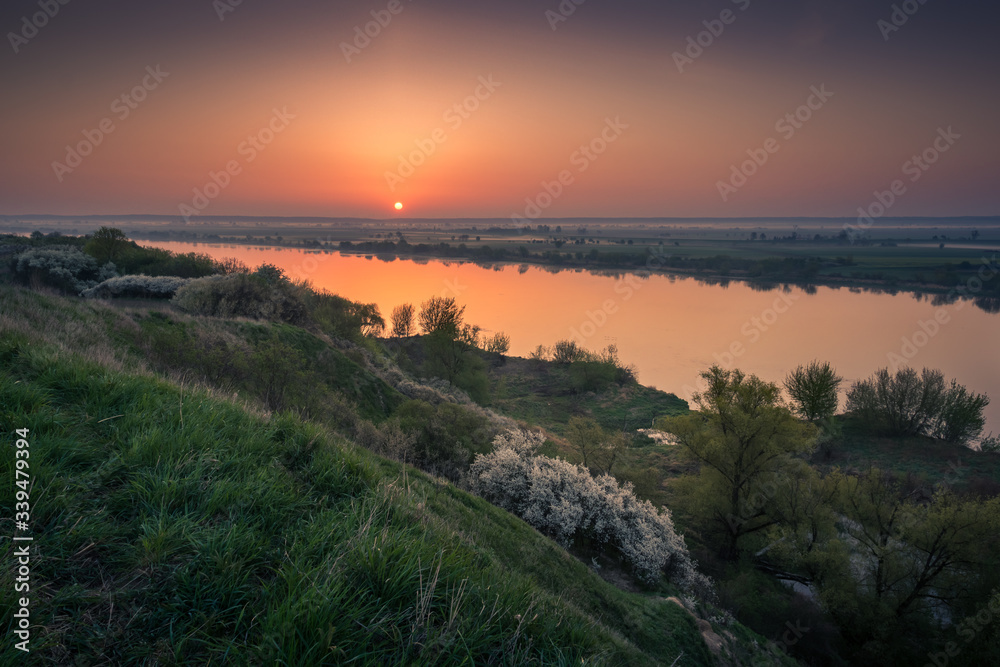 Sunrise in Vistula River Valley in Gniew, Pomorskie, Poland