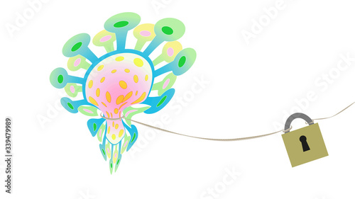 Coronavirus bacterium is locked. The global problem of coronavirus.