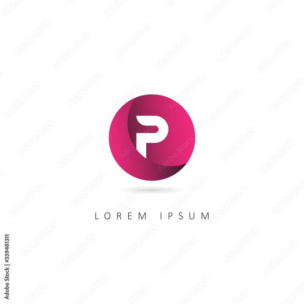 Abstract Letter P Logo with Circle element. Design Vector Illustration Template Abstract Letter P Logo with Circle element. Design Vector Illustration Template