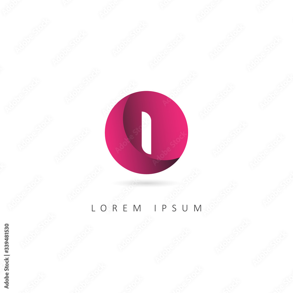Abstract Letter I Logo with Circle element. Design Vector Illustration Template Abstract Letter I Logo with Circle element. Design Vector Illustration Template