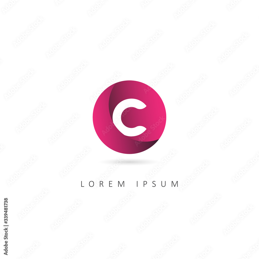 Naklejka premium Abstract Letter C Logo with Circle element. Design Vector Illustration Template