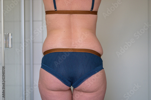 Photography Rear view of the midriff of a woman in underwear