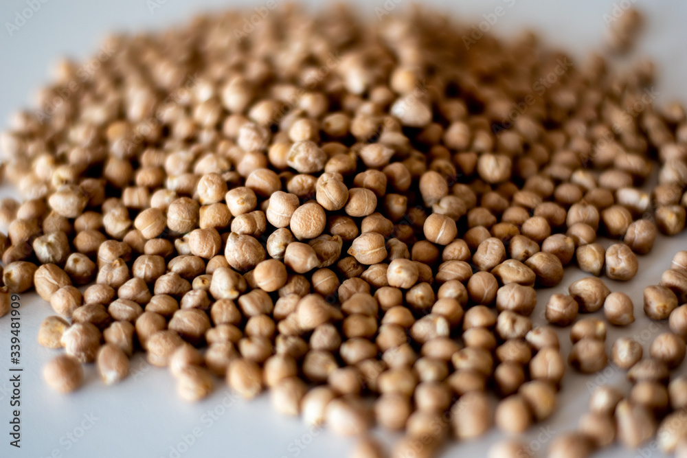 chick peas on white surface chick peas on white surface