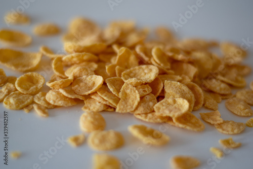 corn flakes on white surface