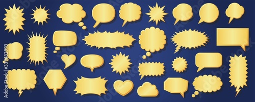 立体感のある金色の吹き出し　