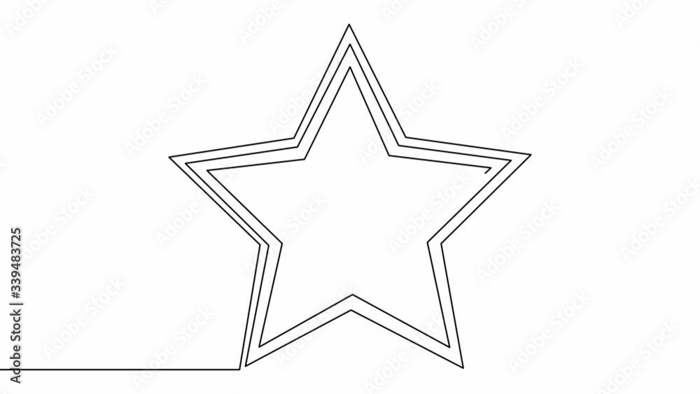 Self-drawing a simple animation of one continuous drawing of one line of a five-pointed star Self-drawing a simple animation of one continuous drawing of one line of a five-pointed star
