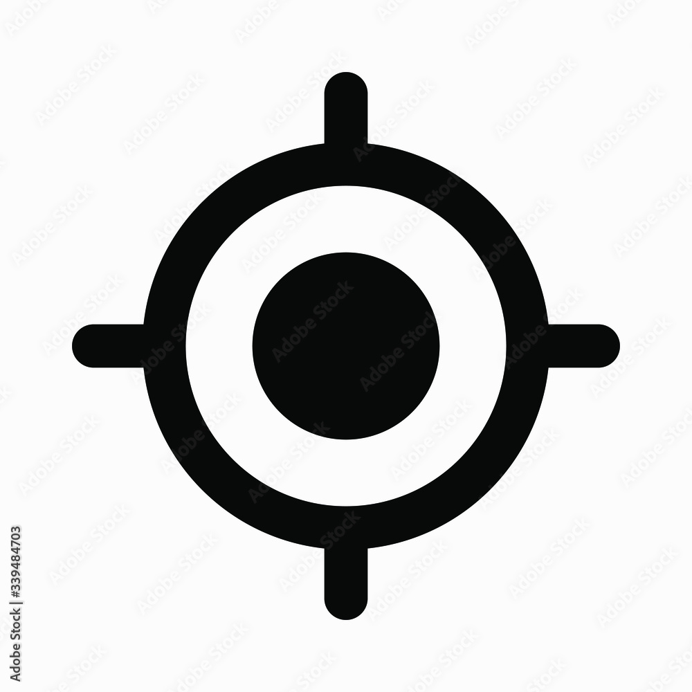 New target focus icon. Vector icon. New target focus icon. Vector icon.