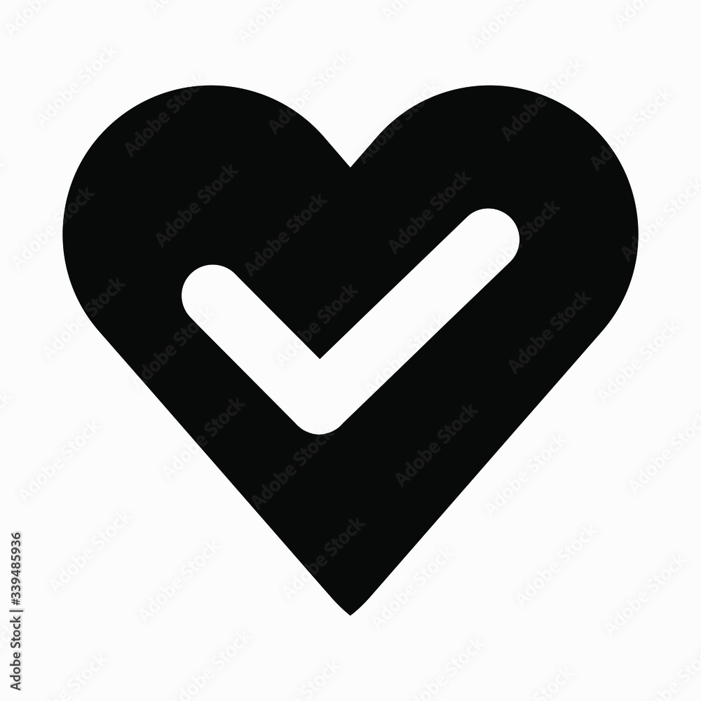 New heart tick icon vector illustration. New heart tick icon vector illustration.