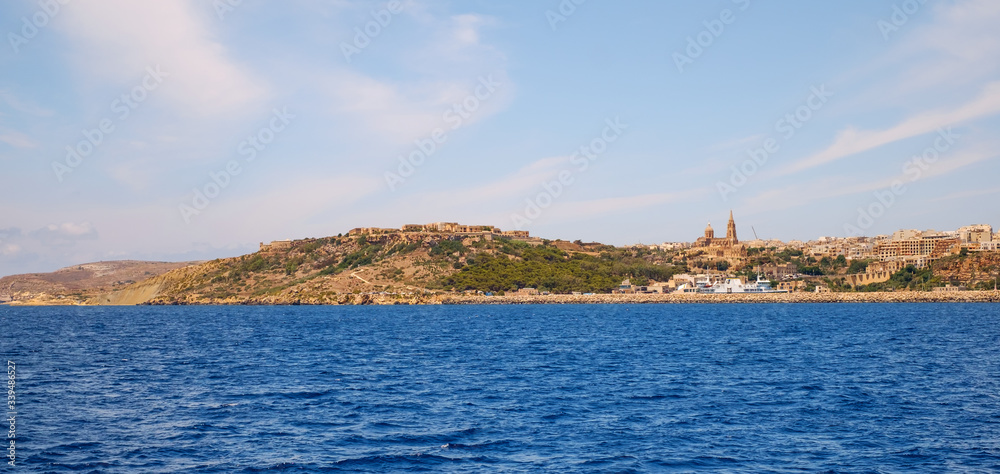 view of the South coast of the Gozo island, Malta