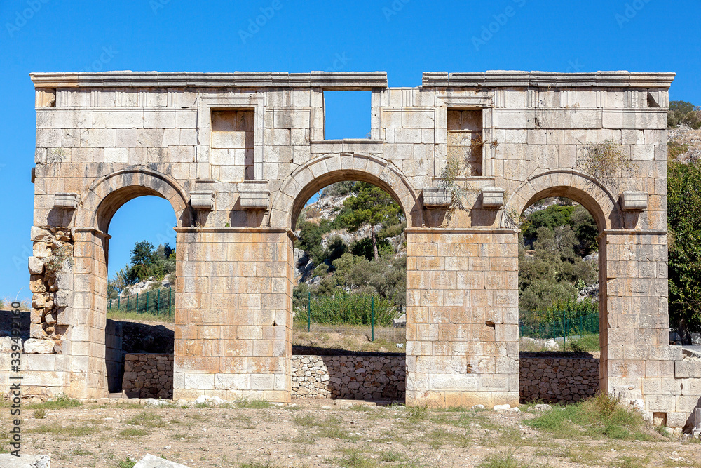 Ancient City Gate in Patara, Antalya, Turkey.