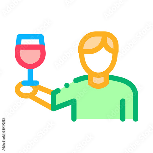 wine drinker icon vector. wine drinker sign. color symbol illustration