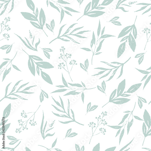 Floral seamless pattern in vintage style. Vector botanical illustration.