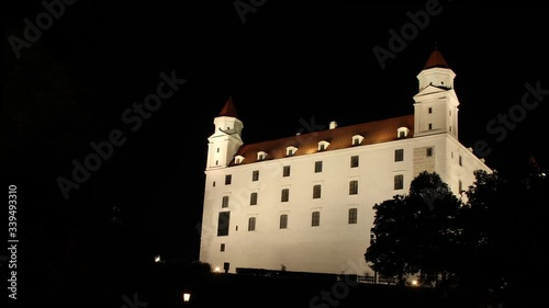 Bratislava, Slovakia- Castle Hyperlapse at Night photo