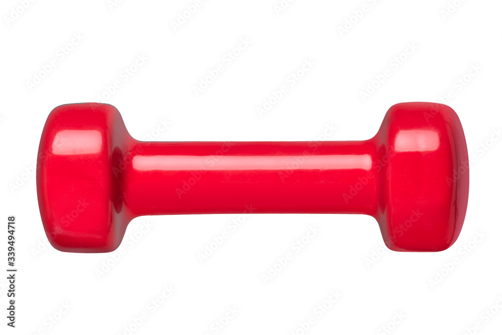 red dumbbell isolated on white