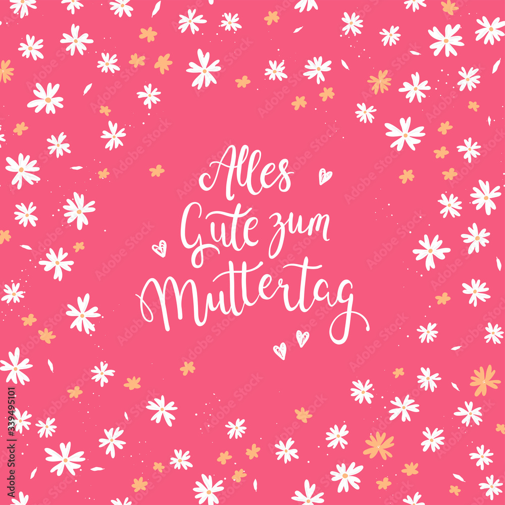 Lovely hand drawn and hand written Mother's Day design in german, great for Cards, Wallpaper, Banner - vector design