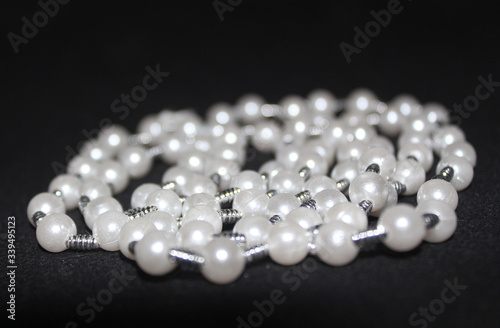 row of Pearl strings abstract background