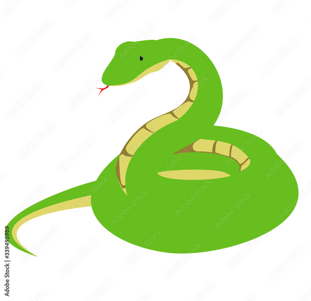 Naklejka premium vector illustration of a cartoon snake