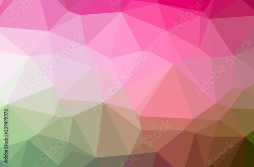 Illustration of abstract Pink horizontal low poly background. Beautiful polygon design pattern.