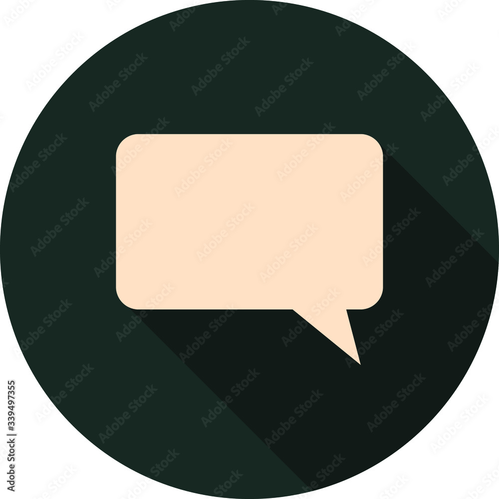 Speech buuble flat icon on dark background, vector symbol Speech buuble flat icon on dark background, vector symbol