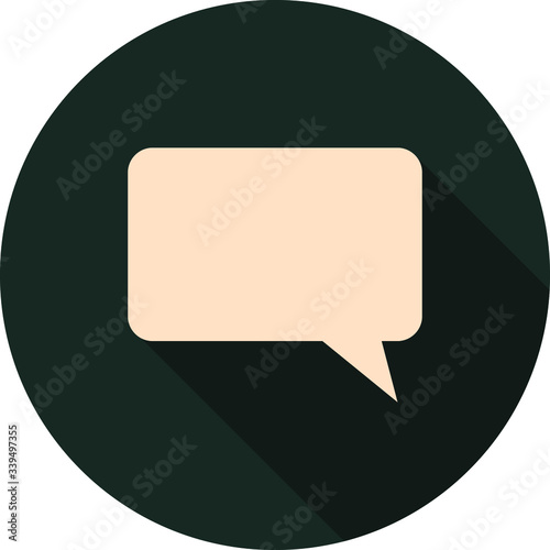 Speech buuble flat icon on dark background, vector symbol  photo