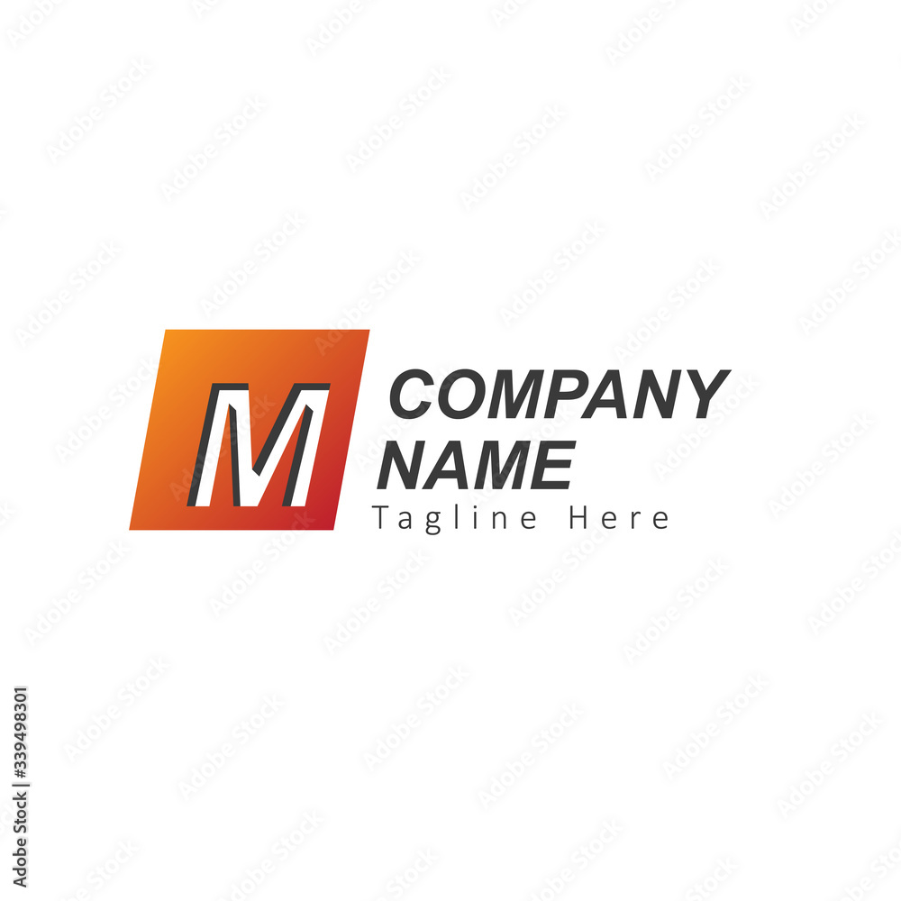 Initial Letter M Logo with Square. Design Vector Illustration Template Initial Letter M Logo with Square. Design Vector Illustration Template