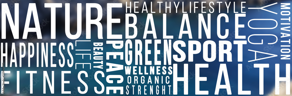 Healthy Lifestyle Titles Sea Background