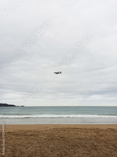 airplane in the beach