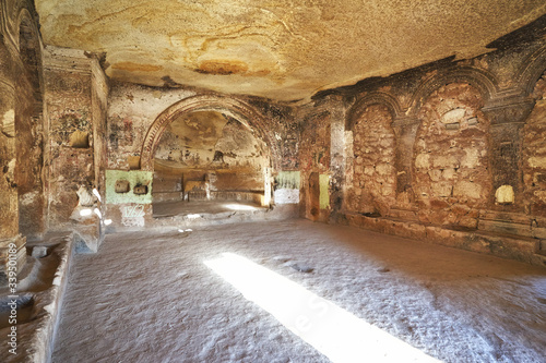 Interior of a cave church in Cappadocia photo