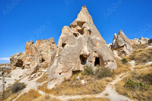 Rocks with cave houses in Cappadocia, Turkey