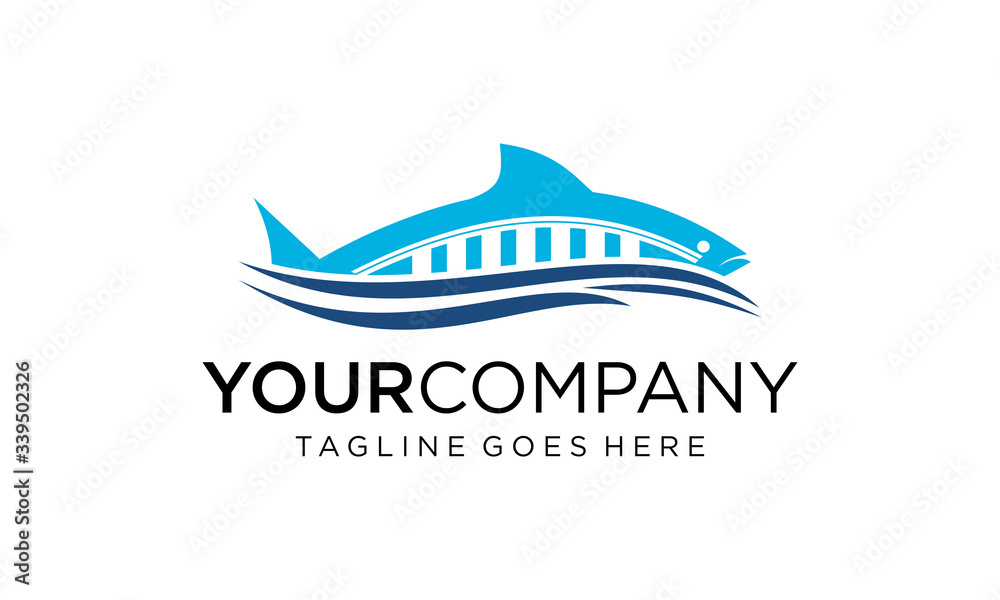 Creative fish for logo design vector editable on white background Creative fish for logo design vector editable on white background