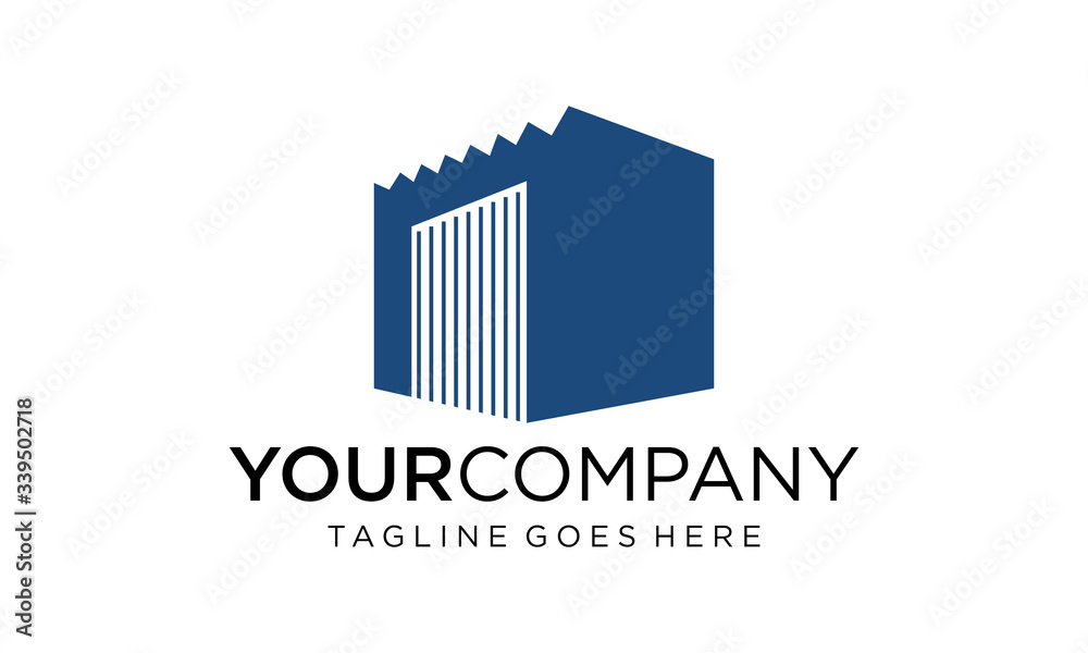 Abstract building for logo design concepts editable on white background	
