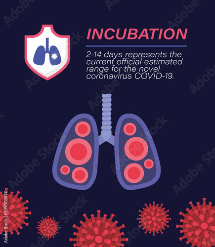 Covid 19 virus incubation at lungs vector design