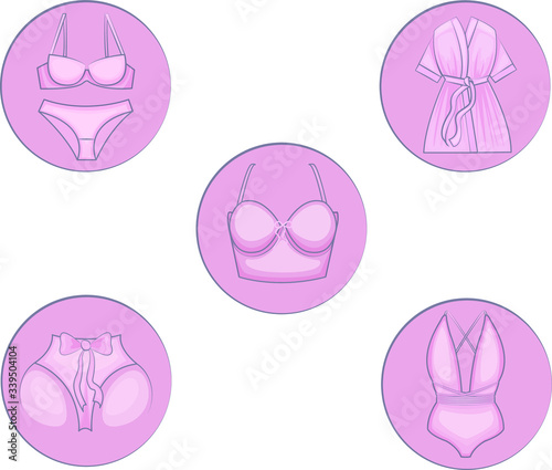 Set of underwear icons for the cover of instagram stories