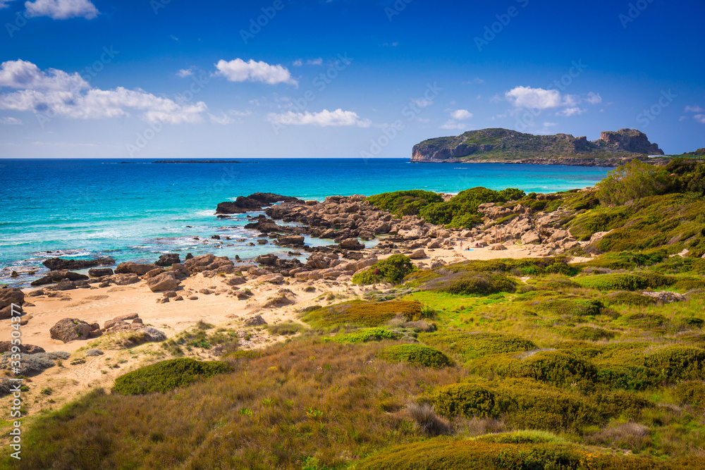 Beautiful Falassarna beach on Crete, Greece Beautiful Falassarna beach on Crete, Greece
