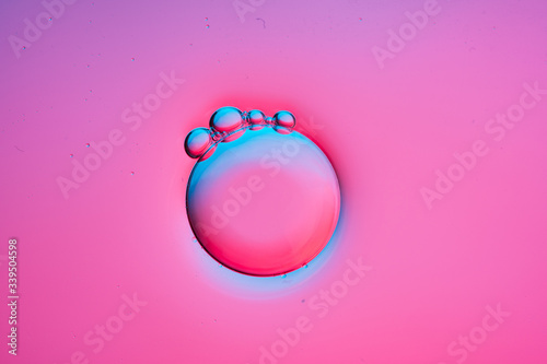 Bubbles pink background photo