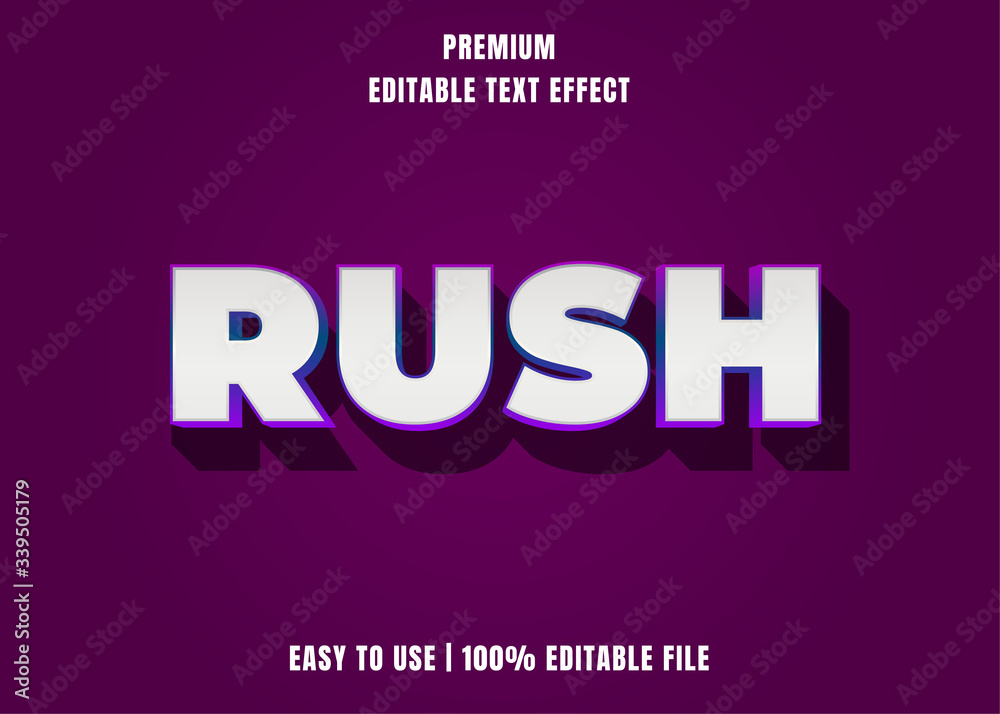 Obraz Editable text effect - Rush Font Style