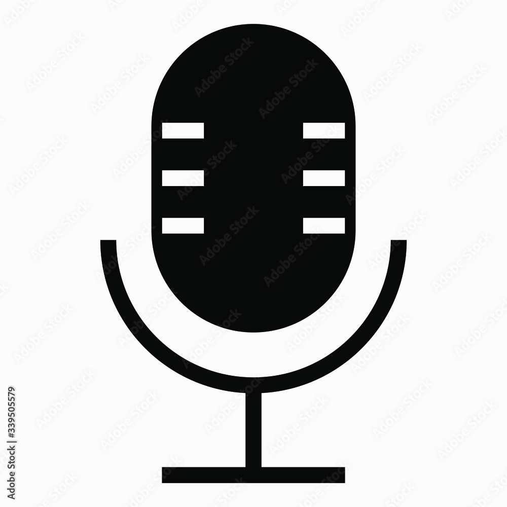 New microphone icon vector flat design. New microphone icon vector flat design.