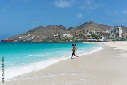 Laginha beach in Mindelo, Sao Vicente Island, in Cape Verde on 10/01/2017