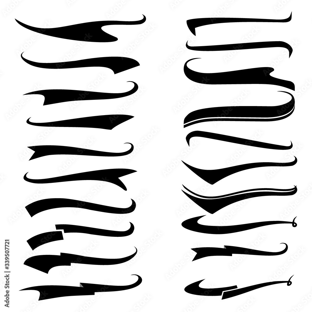 Premium Vector  Swoosh and swash tails vector design for typography  decoration or baseball underline logo